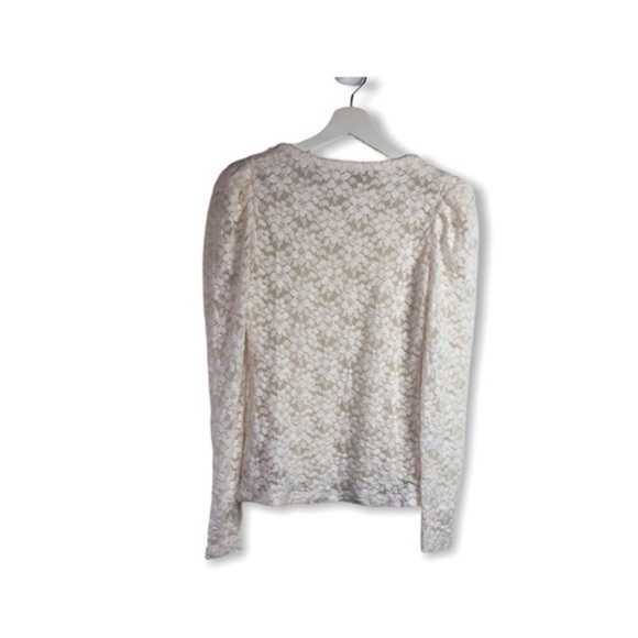 Maje White Floral Lace Long Sleeve Blouse Top - Picture 7 of 9